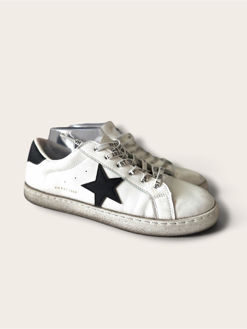 Vintage Havana White Sneakers with Black Star